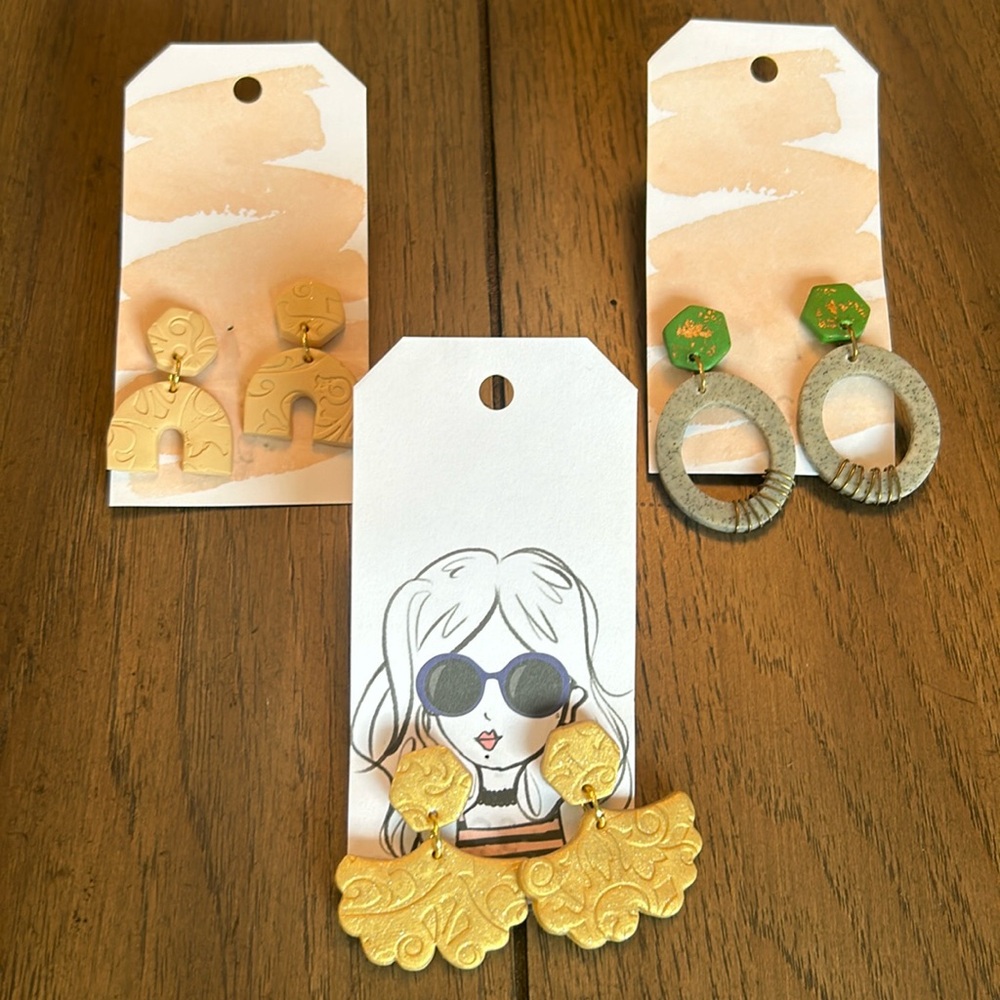 Custom Polymer Earrings Set of 3
